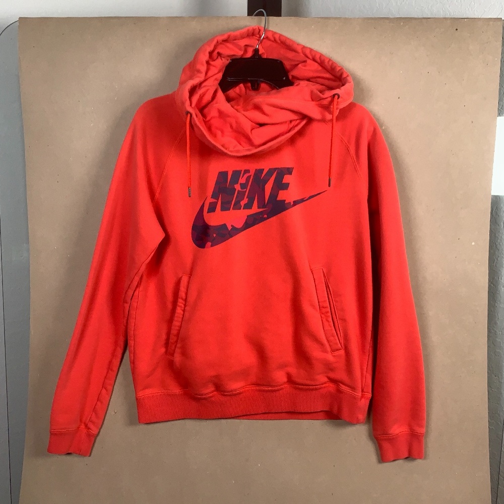 Nike Cowl Neck Camo Logo Hoodie Size M